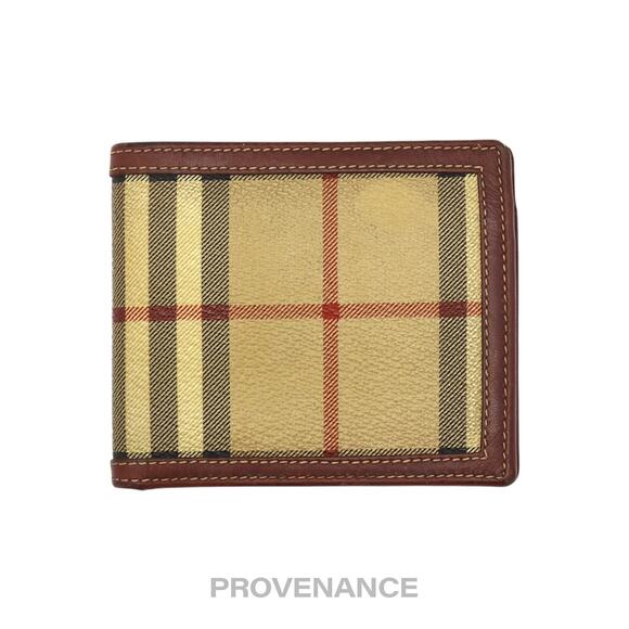 🔴 Burberry Bifold Wallet - Haymarket Check Brown - Picture 1 of 8